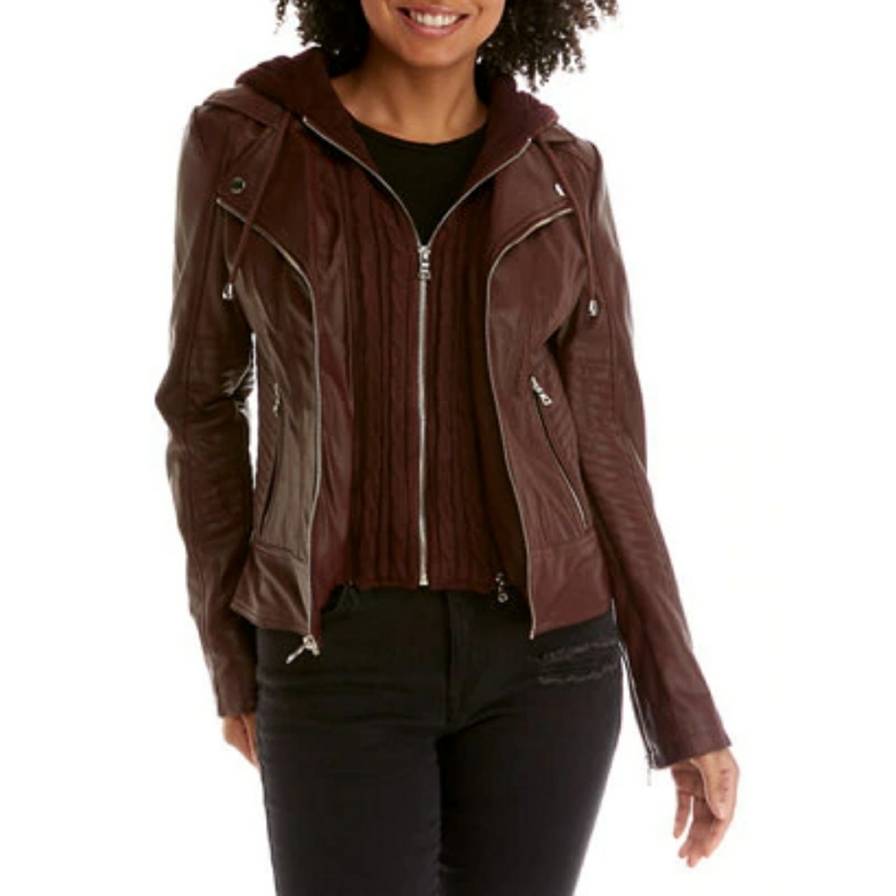 ๏ผ๐๐๐๏ผโข GUESS โข ๐ ยท Leather Jacket ยท NWOT - Picture 7 of 16